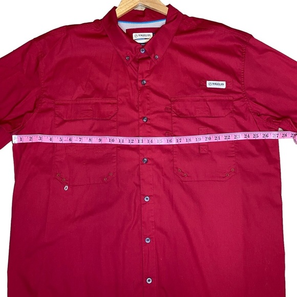 MAGELLAN Outdoors Angler Fit Red Short Sleeve Fishing‎ Shirt Men’s 2XL - Picture 7 of 10